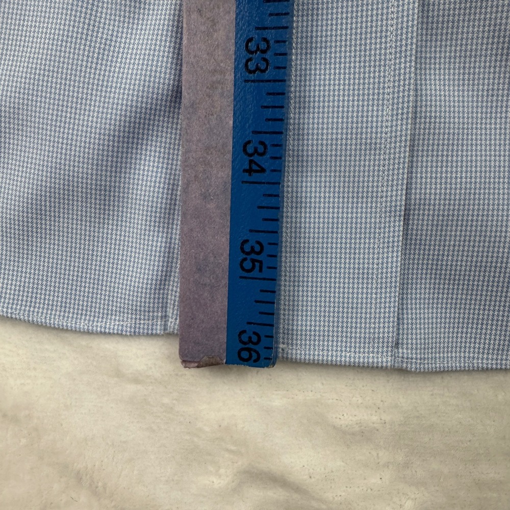 Brooks Brothers Slim Fit Non-Iron Dress Shirt 18-37 Blue Micro Check Cotton - Picture 5 of 7